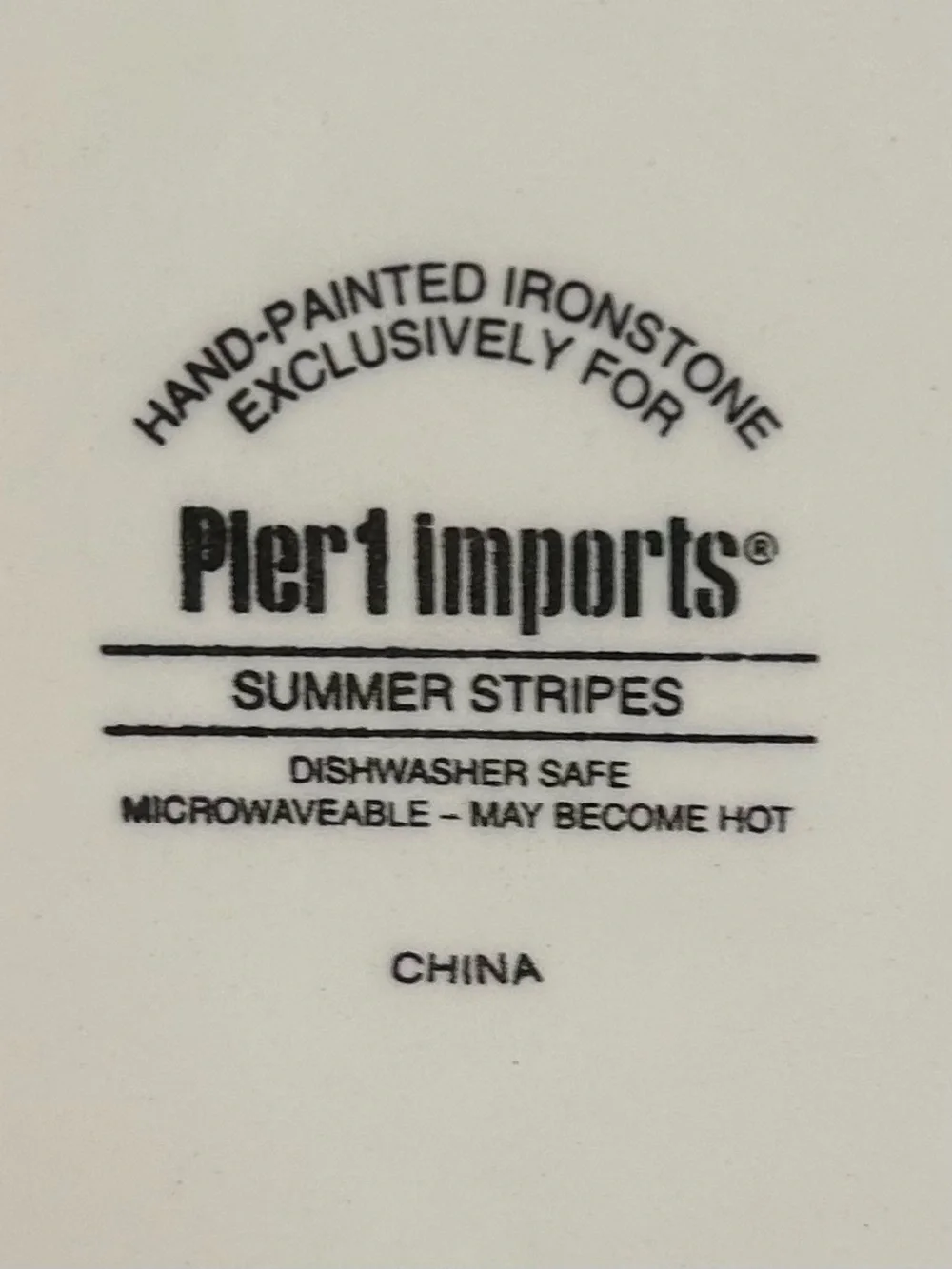 Pier 1 Summer Stripes Multicolor Bands Dinner Plate 10-7/8